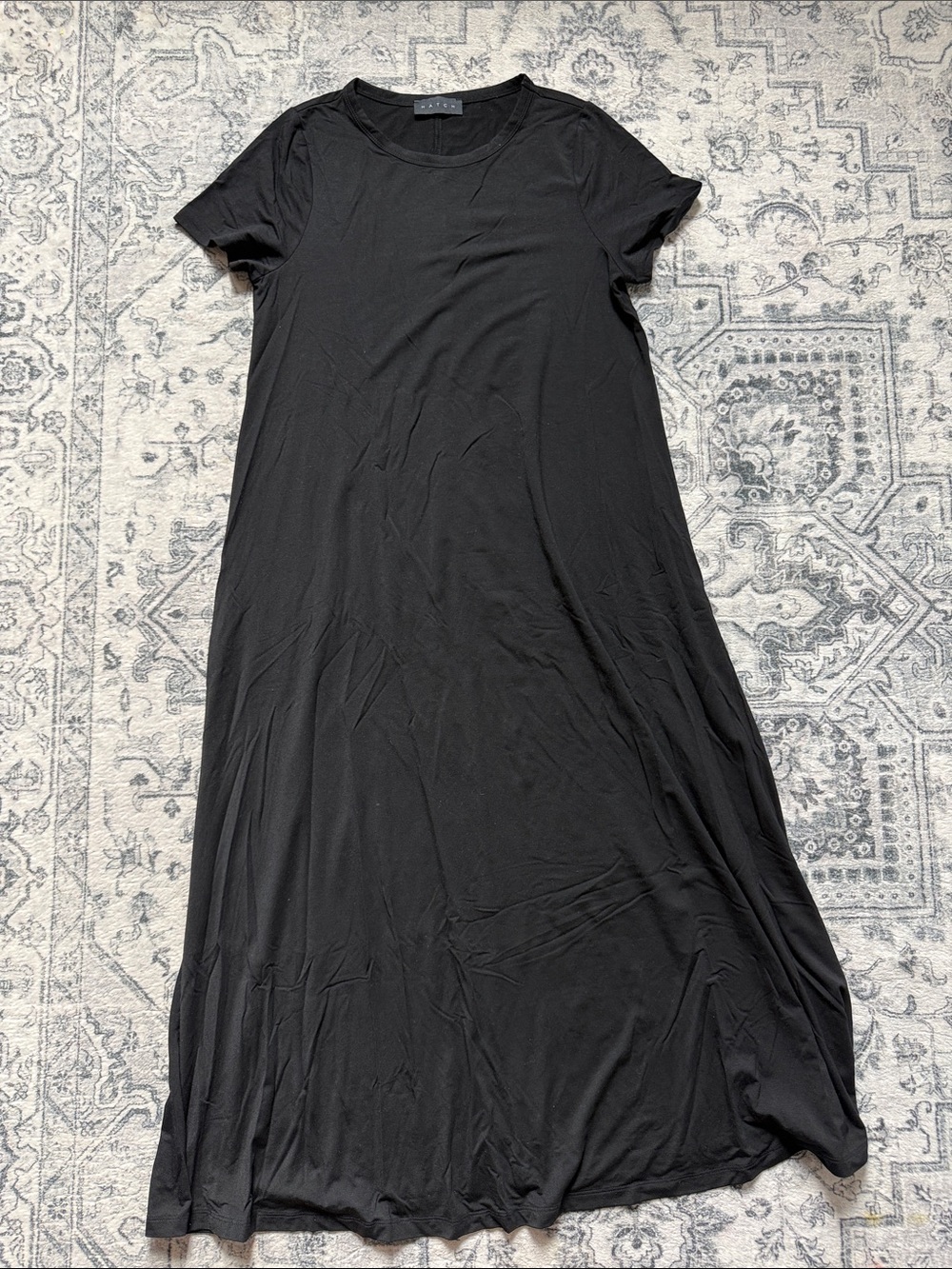 Hatch Black Short-Sleeve Maxi Dress